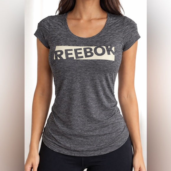 Reebok Tops - Reebok Women's Legend Graphic Shirt Sea Fog Heather Short Sleeve